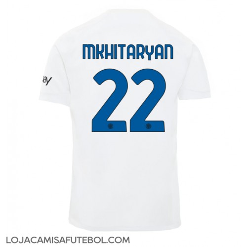 Camisa de Futebol Inter Milan Henrikh Mkhitaryan #22 Equipamento Secundário 2023-24 Manga Curta
